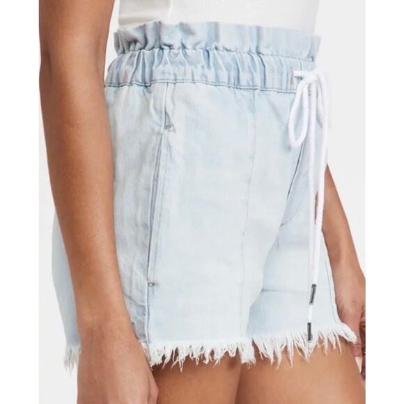 PISTOLA Paper Bag Waist Cooper Blue Denim Pull-on Shorts Size Small - Picture 2 of 9
